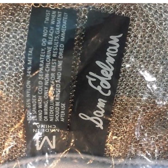 NWT SAM EDELMAN Metallic Crop Top Medium Rose Gold - Picture 4 of 6